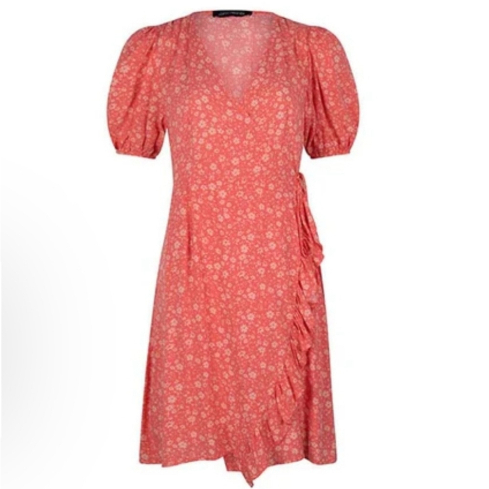 NWT Lofty Manner Floral Wrap Puff Sleeve Dress
